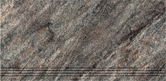 Ступень Кварцит 2 серый 30x60