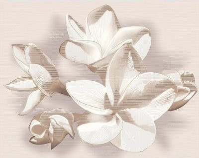 Панно Amati Plumeria Beige из 2-х плиток 40,2x50,5 Панно Amati Plumeria Beige из 2-х плиток 40,2x50,5